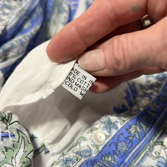 Juliet Dunn NWT Floral Mini Cotton Shirt Dress with Slip 1(4/6) - Picture 14 of 16